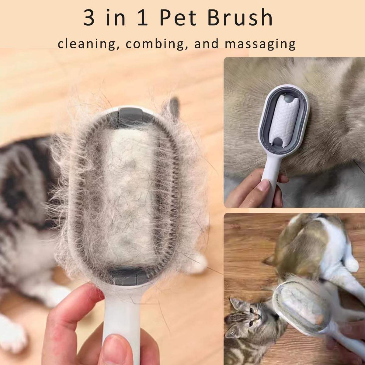 4 In-1 Cat Grooming Hair Brush With Water - Tail Waggers